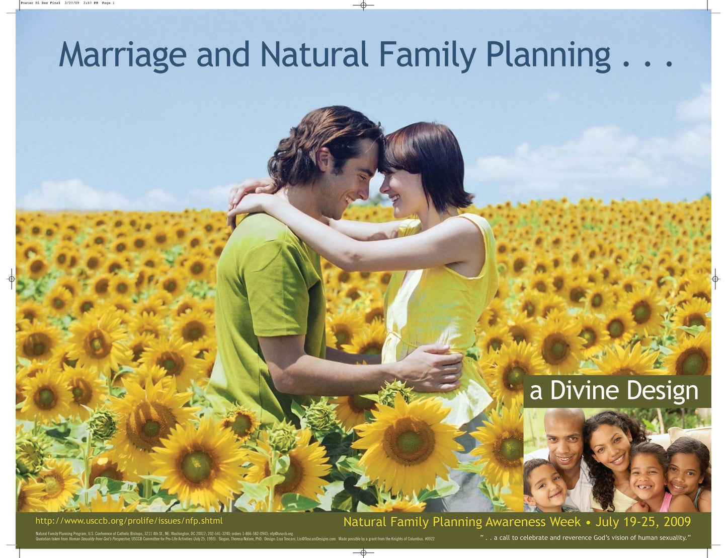 NFP Week Poster - 2009: "Marriage and NFP...A Divine Design"