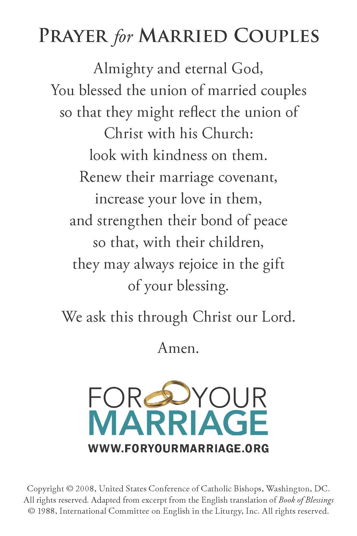 Prayer Card: "Prayer for Married Couples"